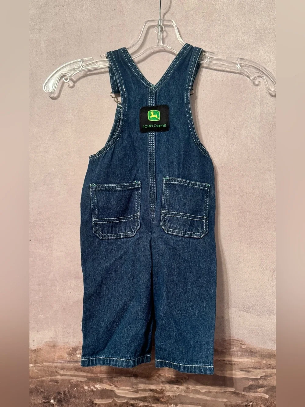 John Deere denim overalls logo patch on the bib pocket / Size 6M
